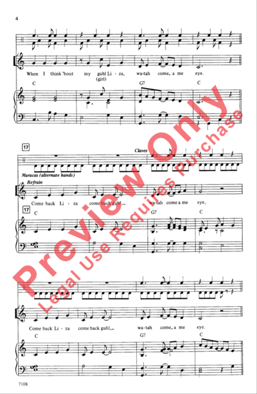 Watah Come a Me Eye 2-Part scores gallery preview page 4