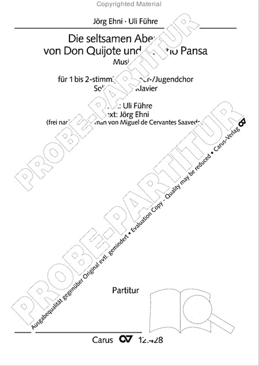 Die seltsamen Abenteuer von Don Quijote und Sancho Pansa Unison Choir scores gallery preview page 3