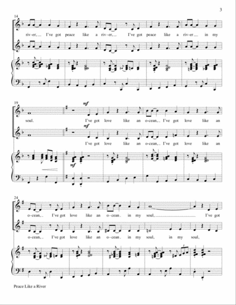 Peace Like A River with Amazing Grace Choir scores gallery preview page 3