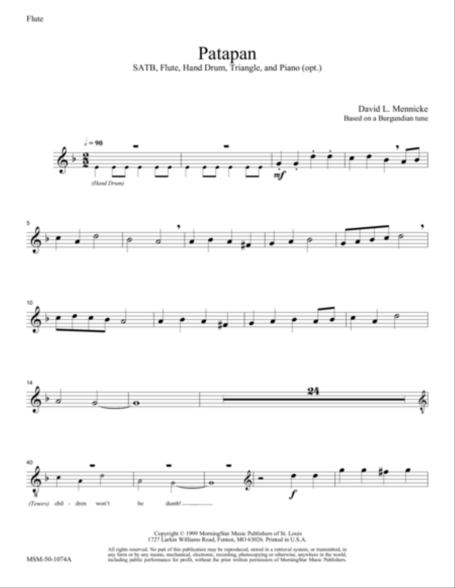 Patapan Patapan Choir scores gallery preview page 1