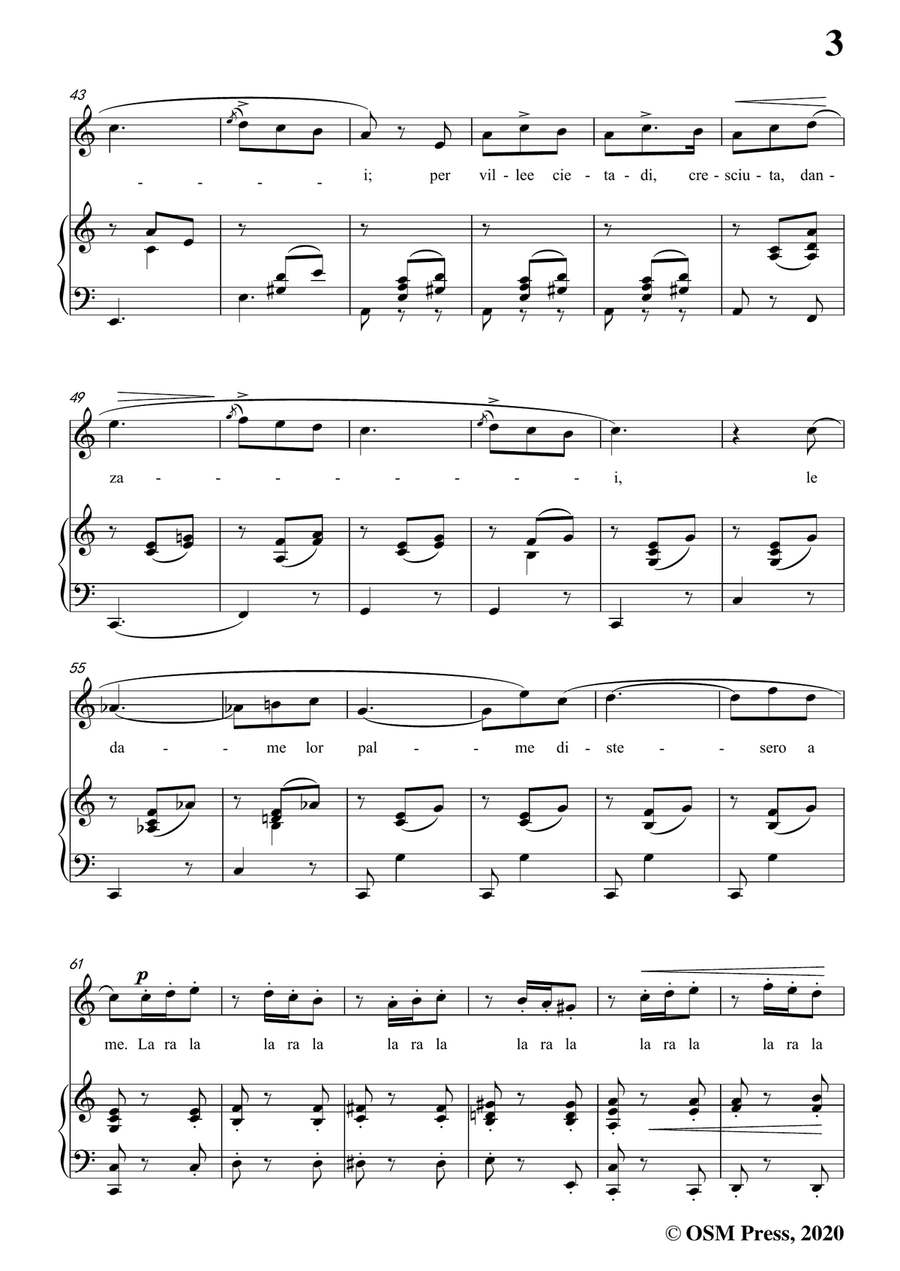 Donizetti-La Zingara,in a minor,for Voice and Piano Piano, Vocal scores gallery preview page 5