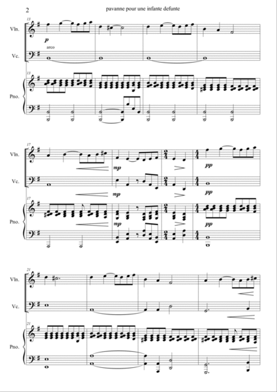 Pavanne Pour Une Infante Defunte Piano Trio scores gallery preview page 2