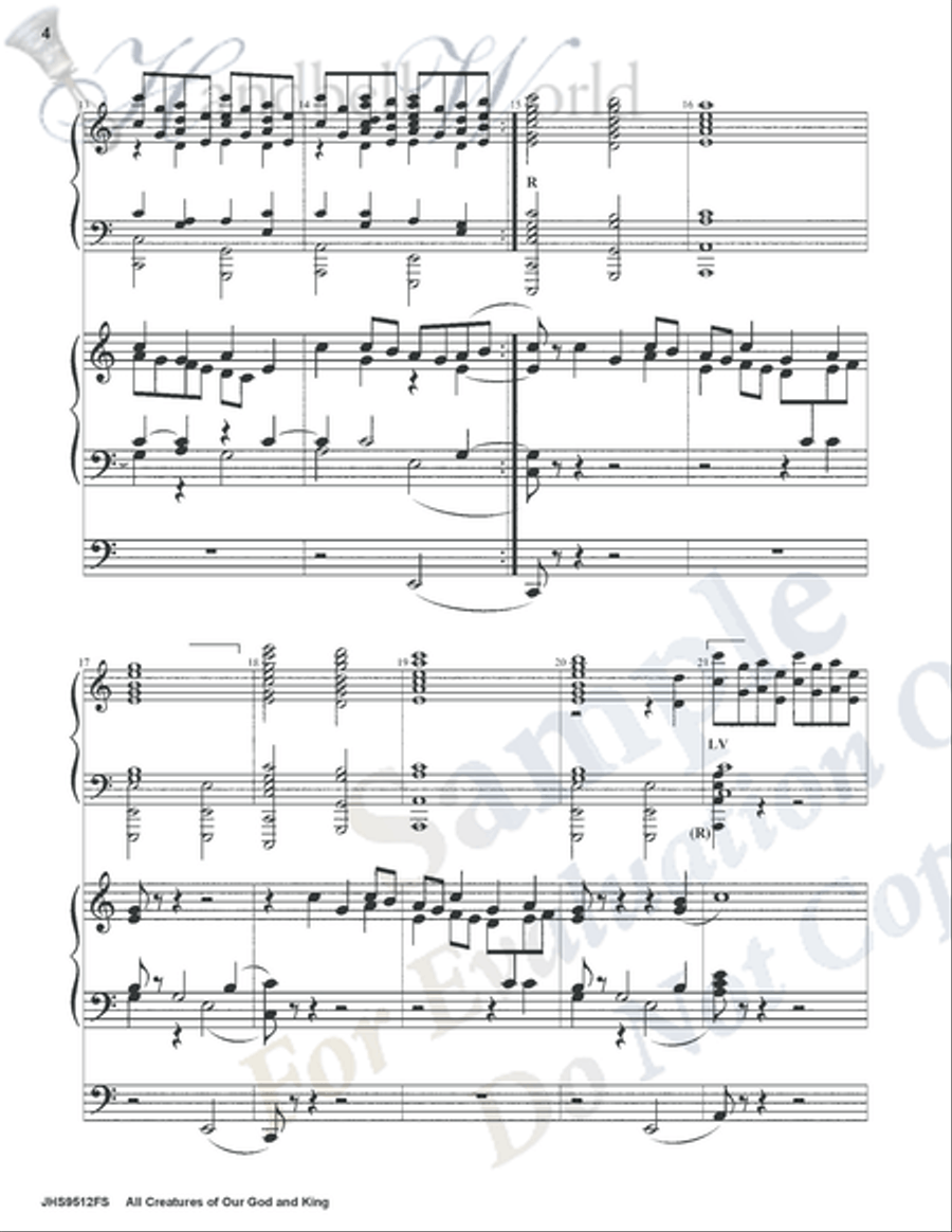 All Creatures of Our God and King Handbell Choir scores gallery preview page 3
