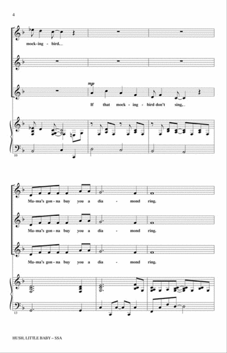 Hush, Little Baby Hush, Little Baby SSA scores gallery preview page 3