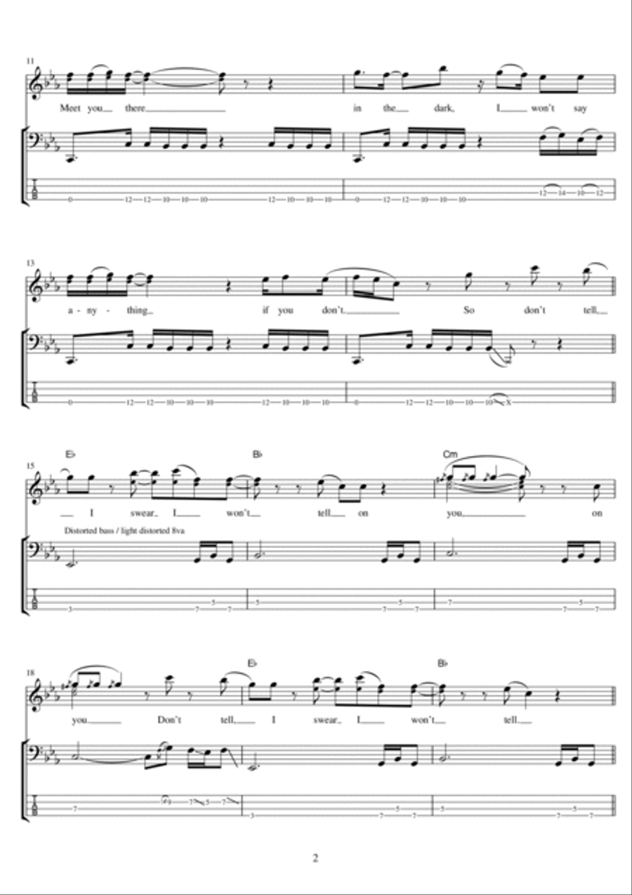 Don't Tell Guitar Tablature scores gallery preview page 2