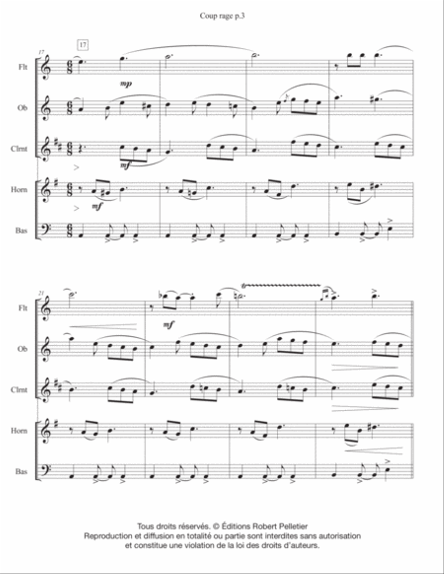 Coup Rage Coup Rage Woodwind Quintet scores gallery preview page 3
