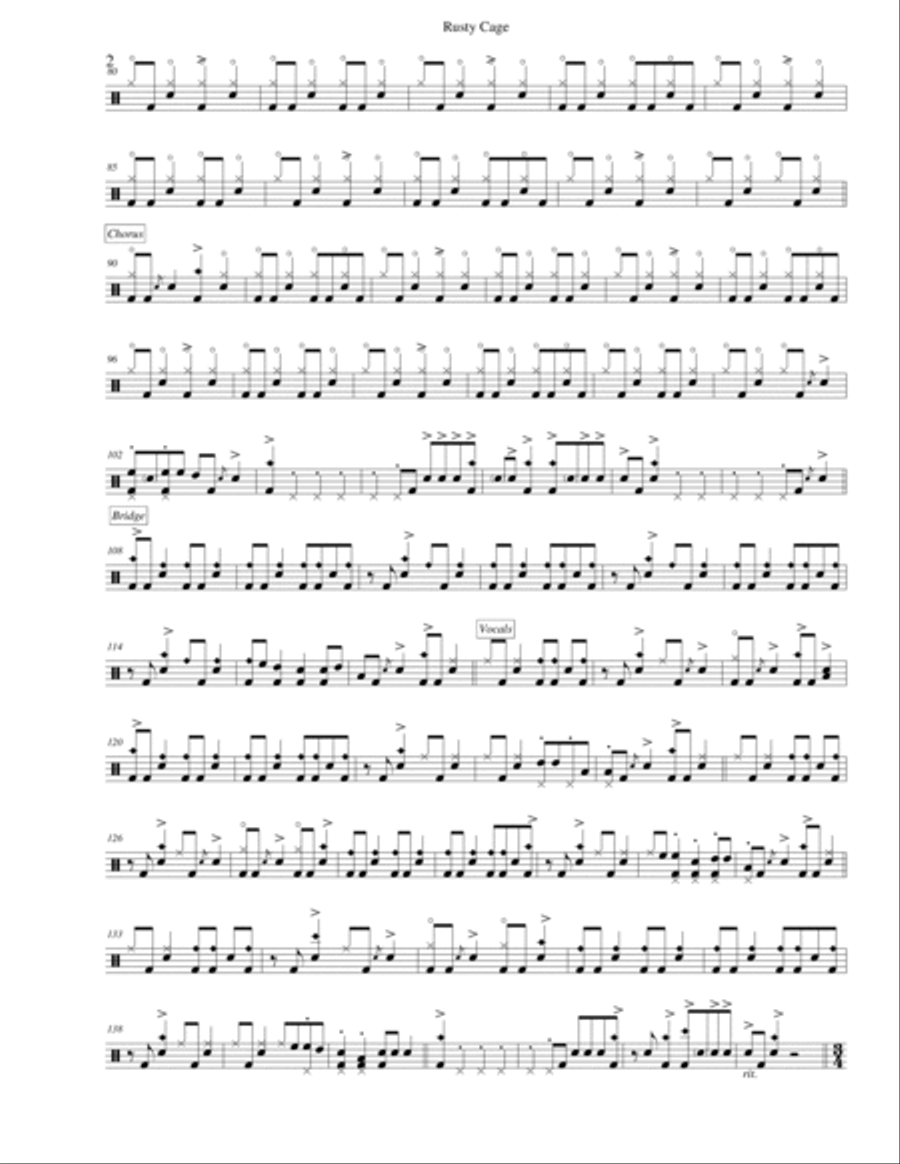 Rusty Cage Drum Set scores gallery preview page 2