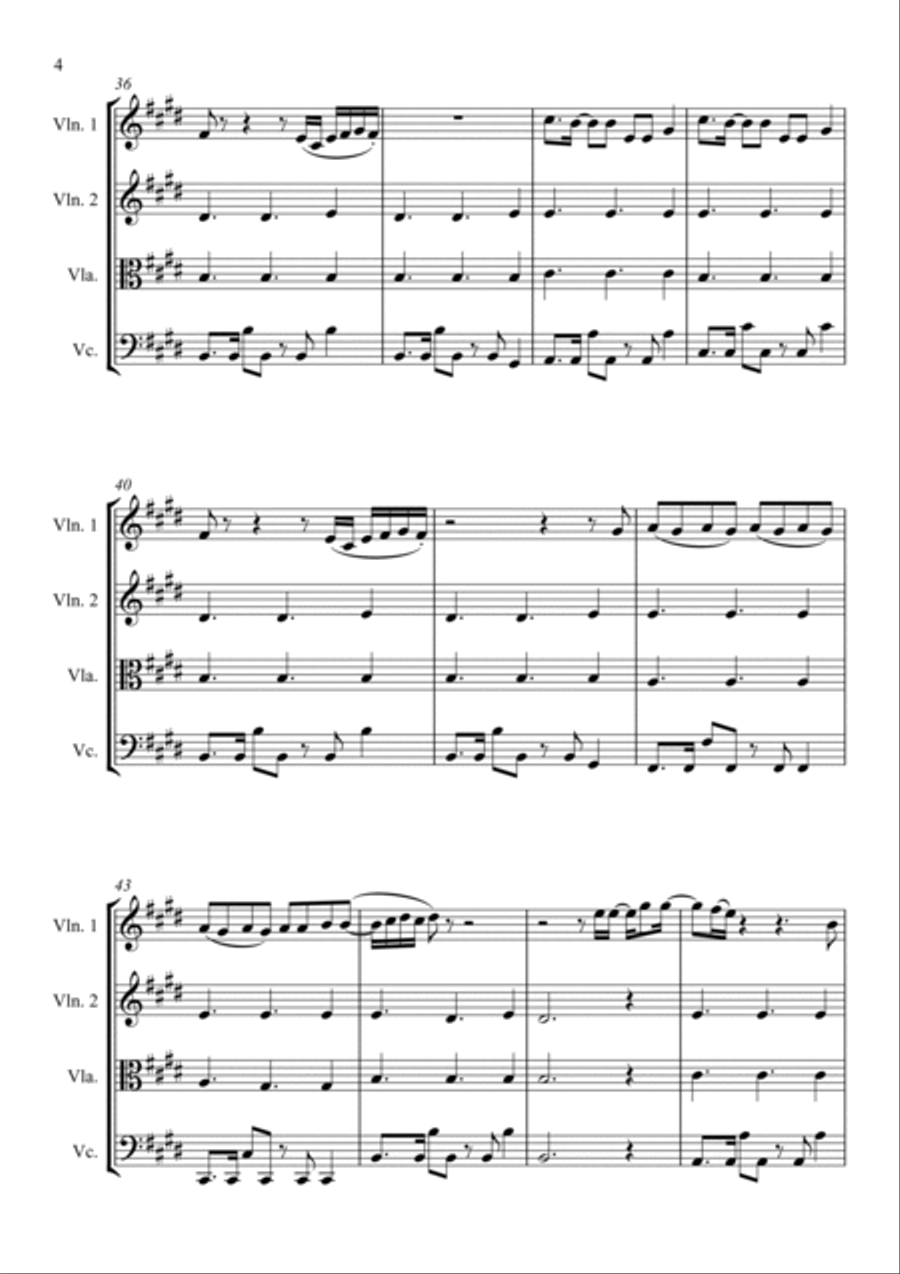 Forget Me String Quartet scores gallery preview page 4