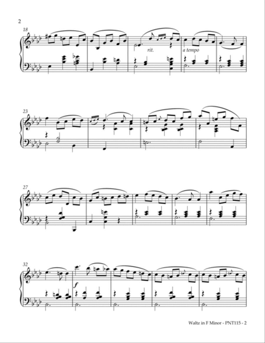 Waltz in F Minor, Opus 70 No 2 Piano Method scores gallery preview page 2