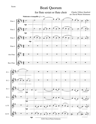 Beati Quorum Via for flute sextet or flute choir