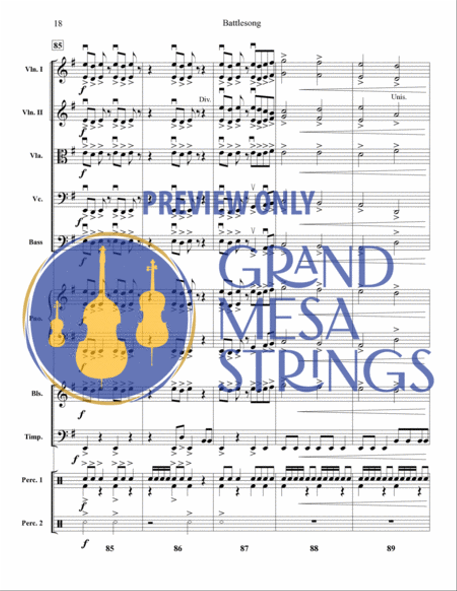 Battlesong String Orchestra scores gallery preview page 19
