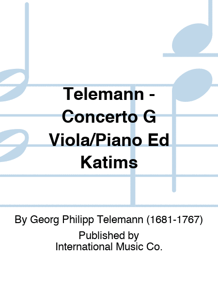 Telemann - Concerto G Viola/Piano Ed Katims