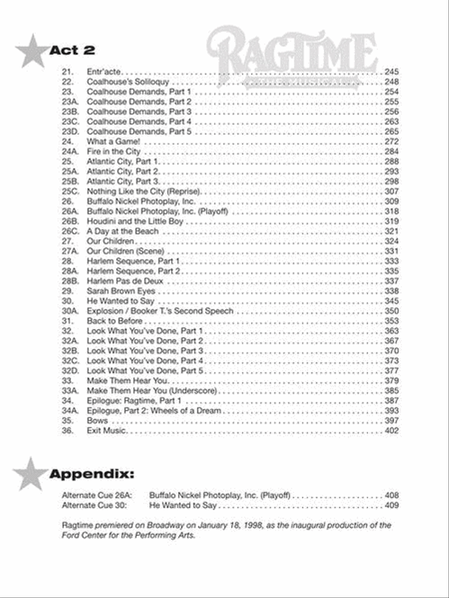 Ragtime the Musical Ragtime the Musical Piano, Vocal, Guitar scores gallery preview page 6