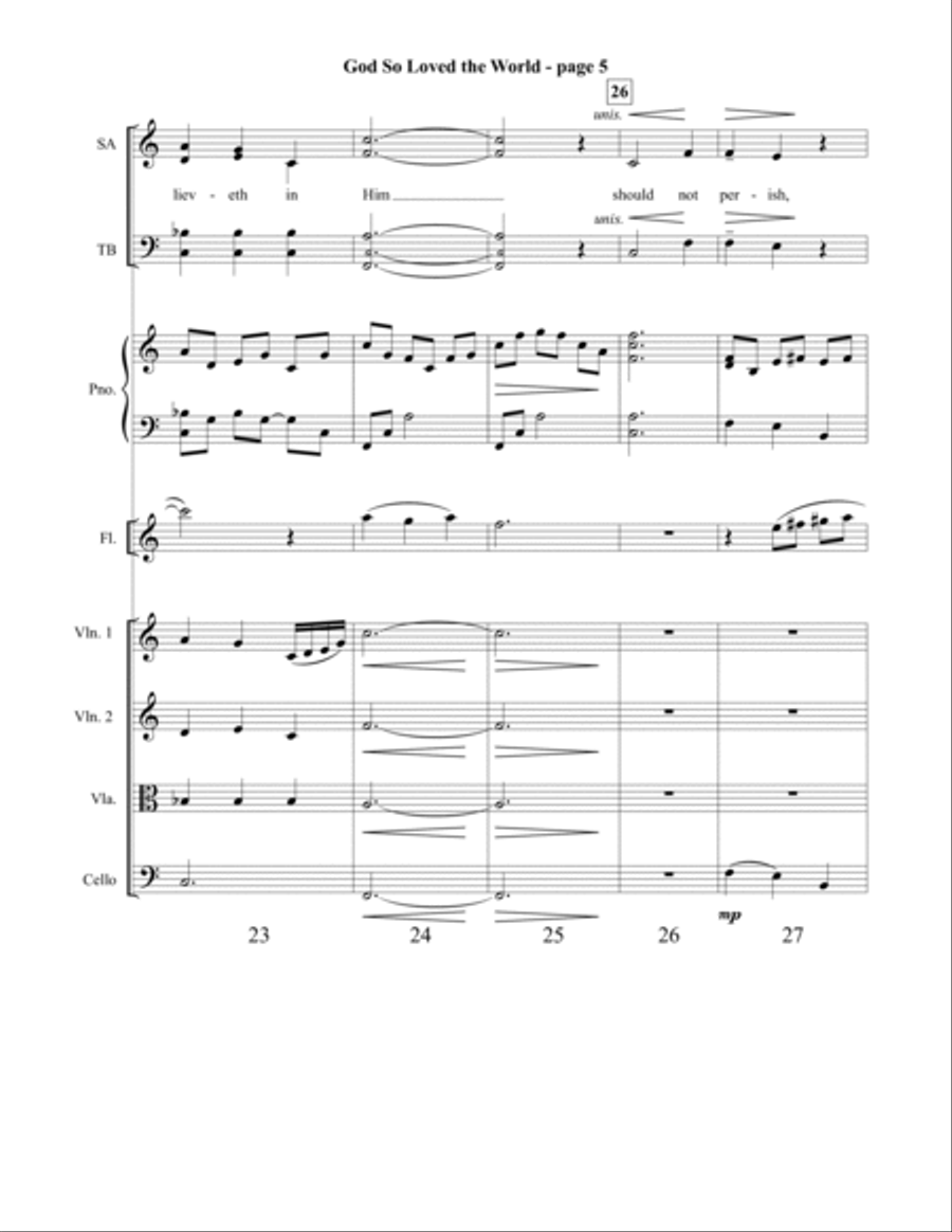 God So Loved the World Orchestration 4-Part scores gallery preview page 6