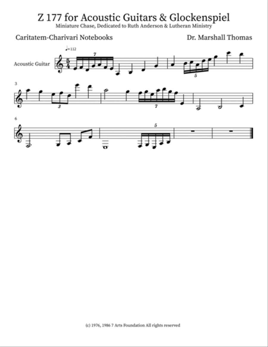 Z 177 for Acoustic Guitars & Glockenspiel Acoustic Guitar scores gallery preview page 3