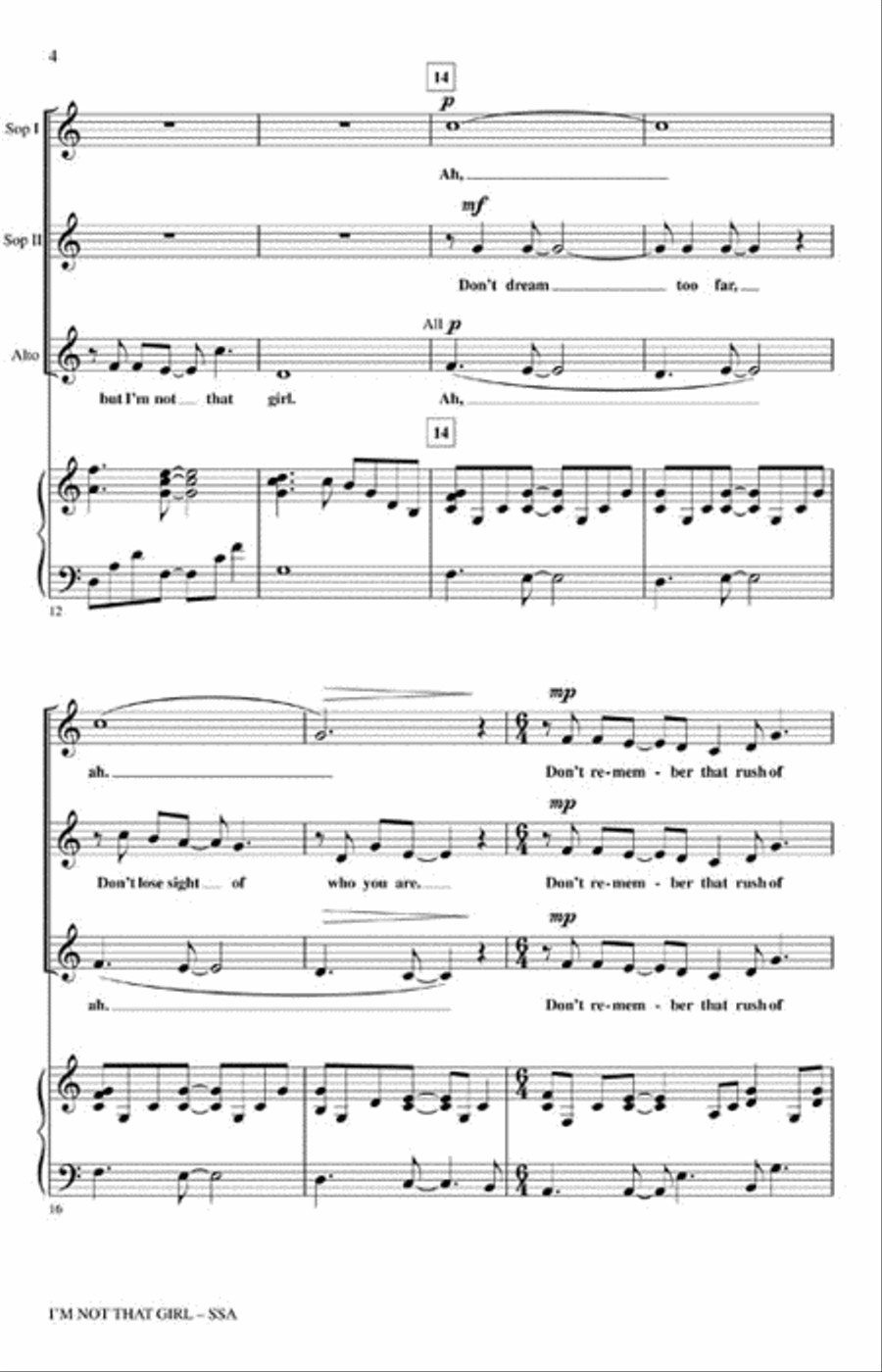 I'm Not That Girl I'm Not That Girl Choir scores gallery preview page 3