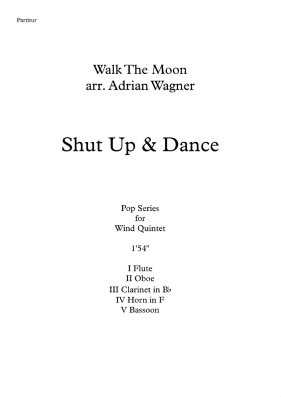 Shut Up And Dance Woodwind Quintet scores gallery preview page 2