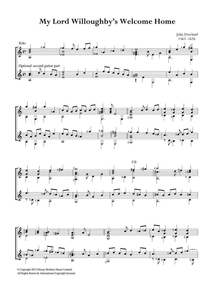 My Lord Willoughby's Welcome Home Acoustic Guitar scores gallery preview page 1