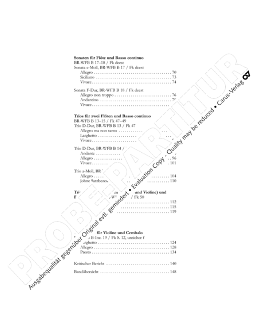 Gesamtausgabe Band 3 (Kammermusik: Duette, Solo- und Triosonaten) Score scores gallery preview page 8