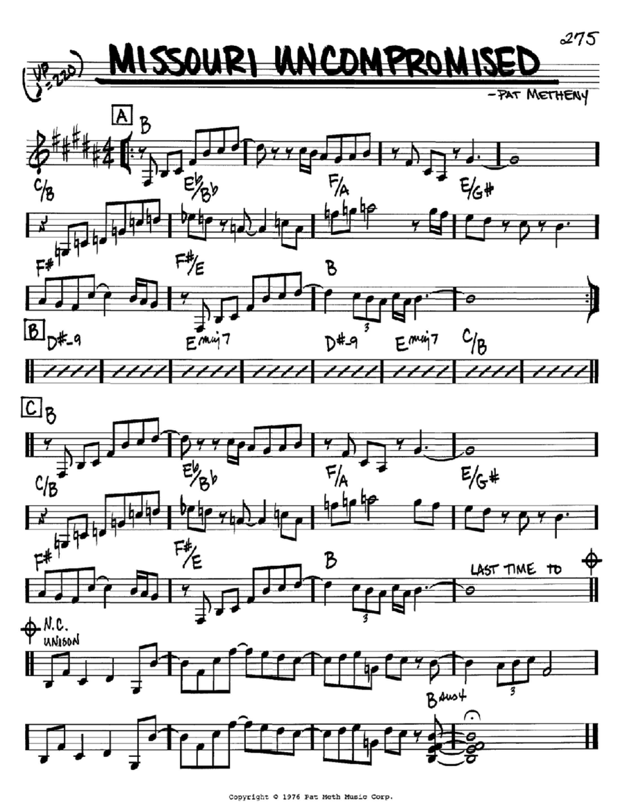 Missouri Uncompromised Piano scores gallery preview page 1
