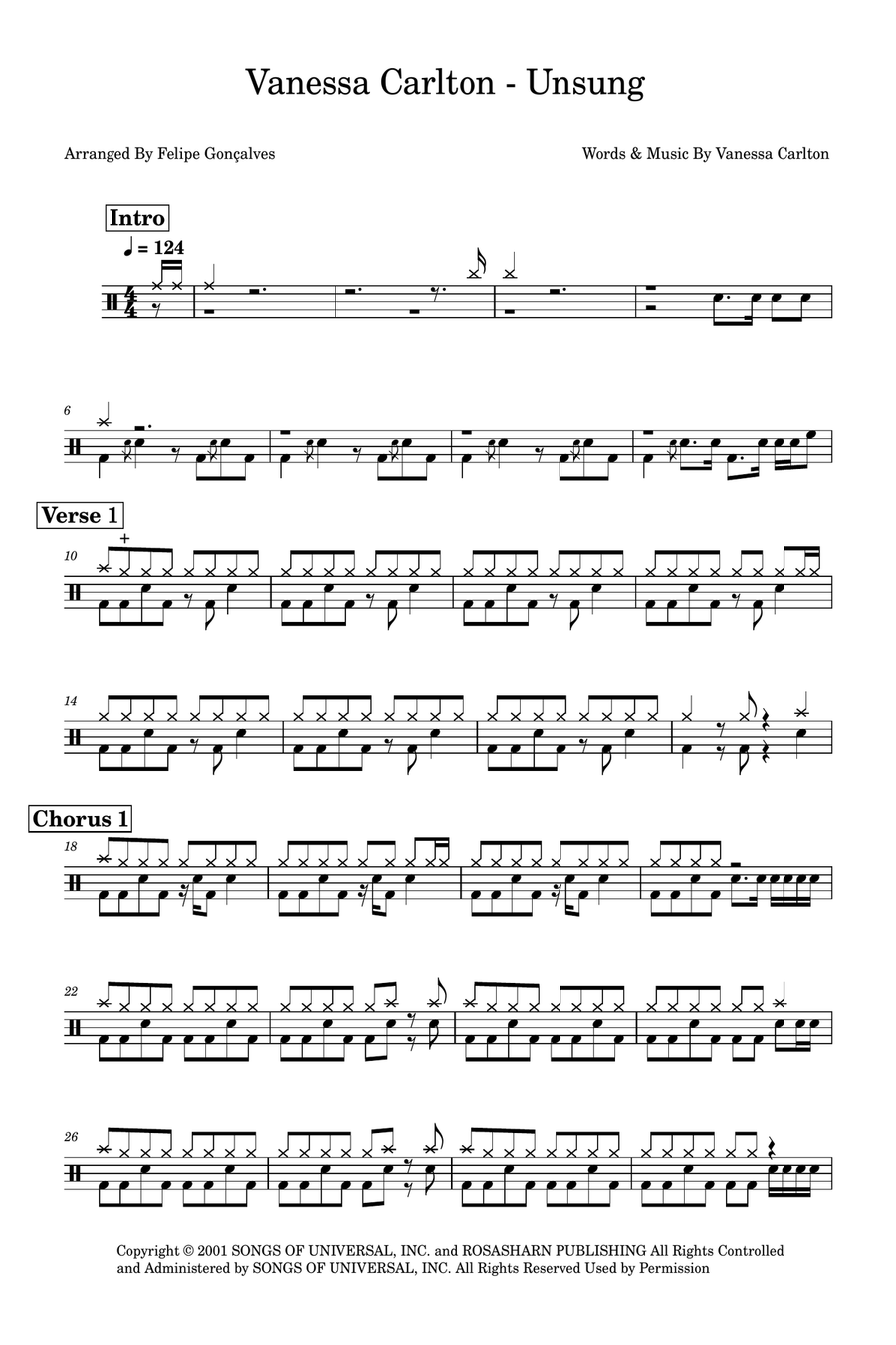 Unsung Drum Set scores gallery preview page 1