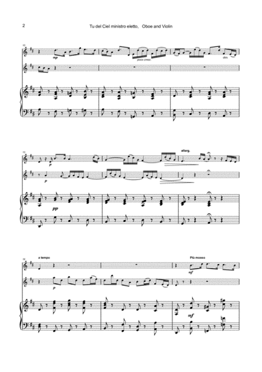 Tu del ciel ministro eletto, Aria by G F Handel, for Oboe, Violin and Piano