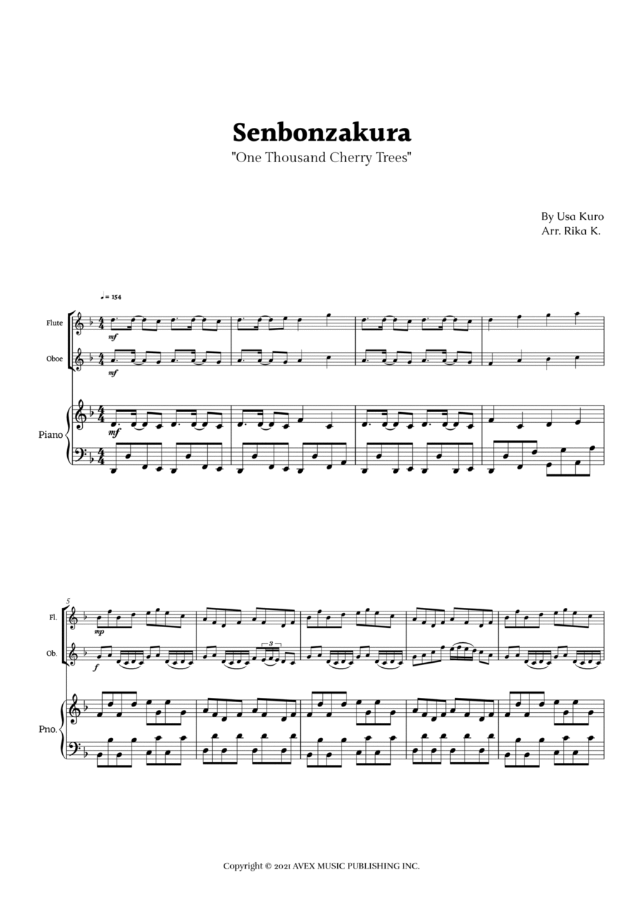 Senbonzakura Woodwind Duet scores gallery preview page 1