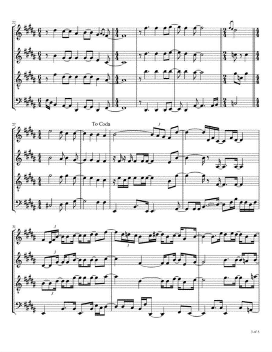 Lo, How A Rose E'er Blooming Woodwind Quartet scores gallery preview page 4