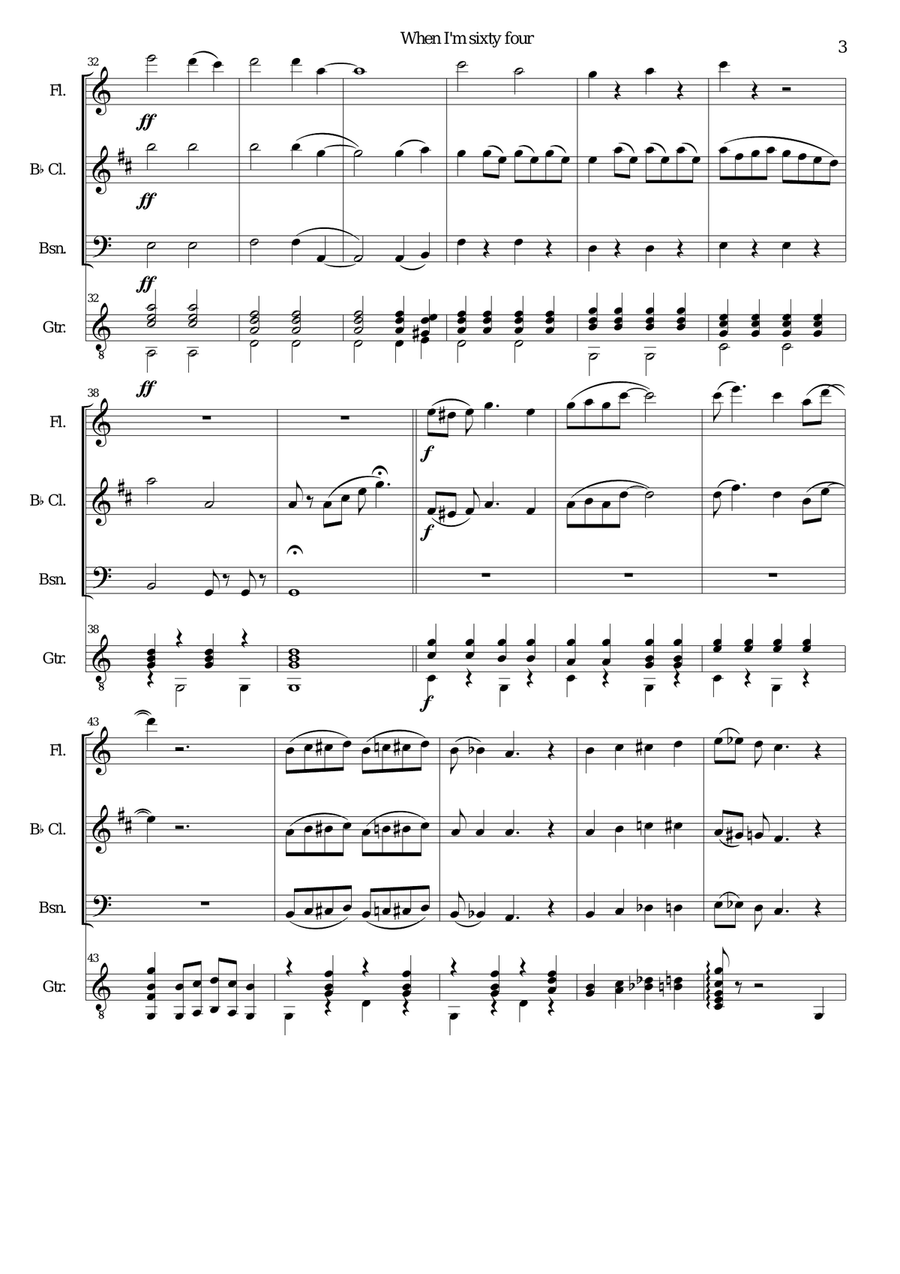 When I'm Sixty-Four Small Ensemble scores gallery preview page 3