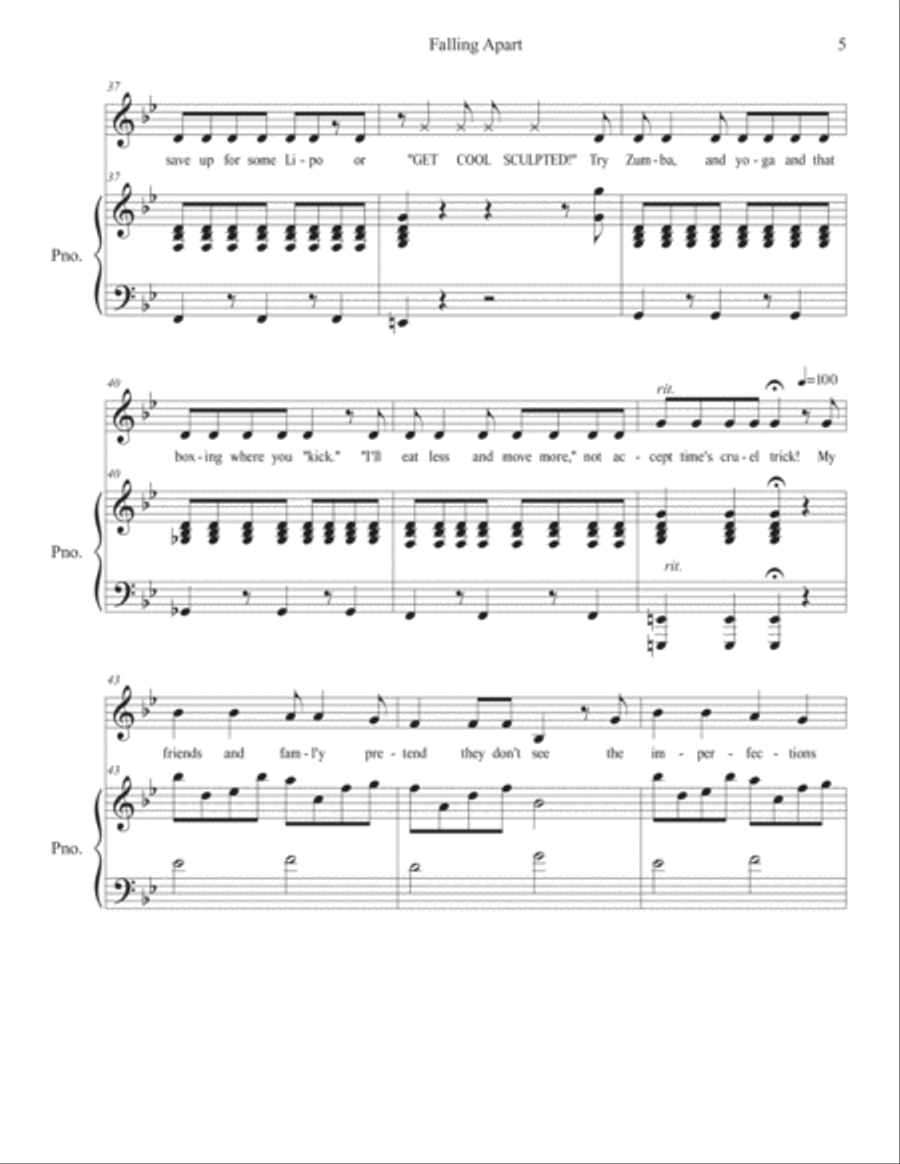 Falling Apart-A Cabaret Song Voice Solo scores gallery preview page 5