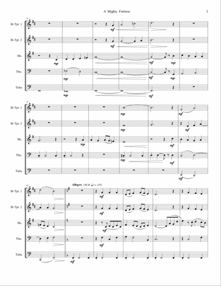 A Mighty Fortress for Brass Quintet Brass Quintet scores gallery preview page 3