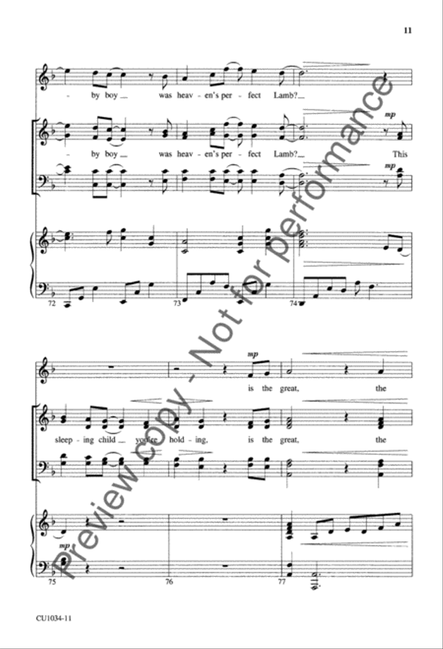 Mary, Did You Know? 4-Part scores gallery preview page 12