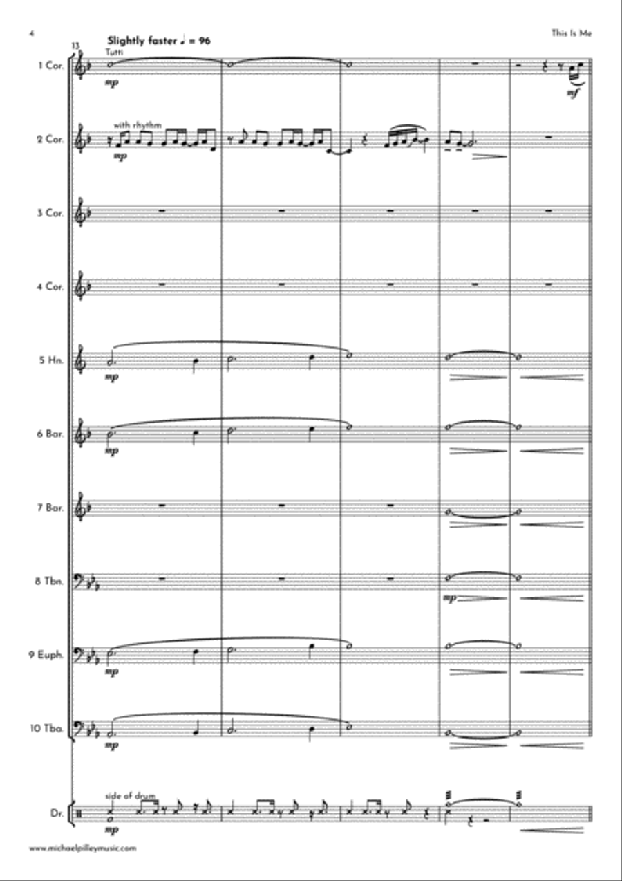 This Is Me Brass Ensemble scores gallery preview page 5