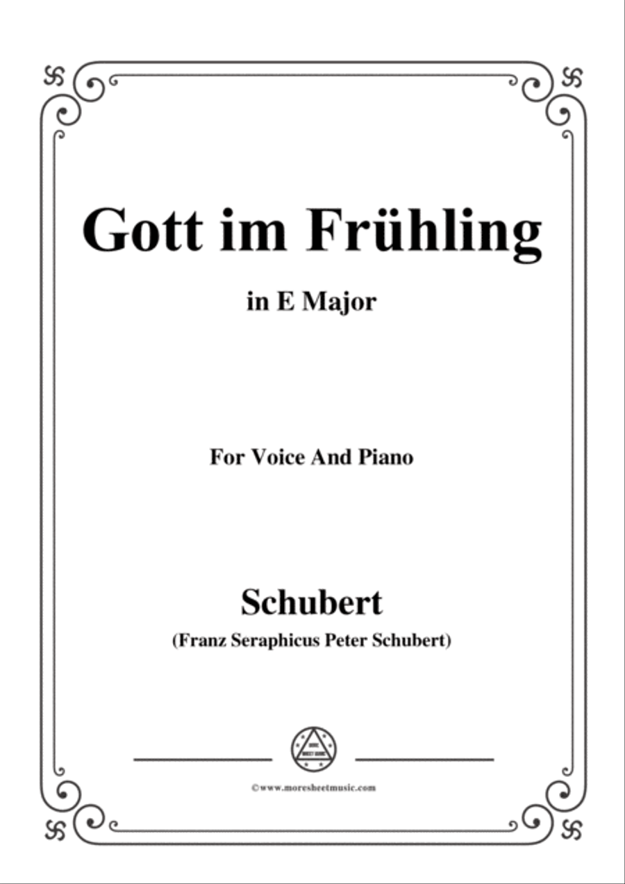 Schubert-Gott im Frühling,in E Major,for Voice&Piano Voice scores gallery preview page 1