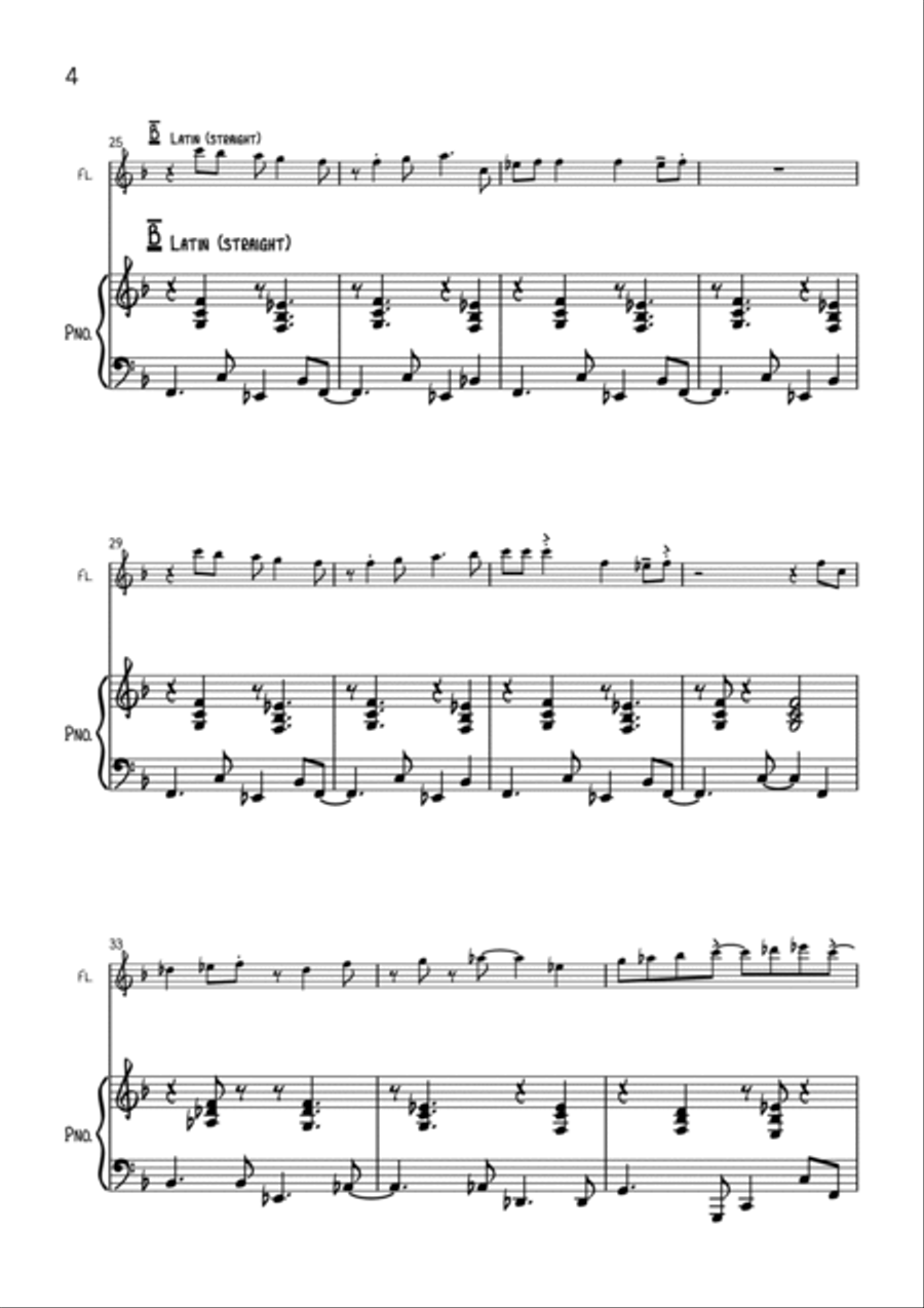 Deck The Hall (swing & Latin) Flute Solo scores gallery preview page 4