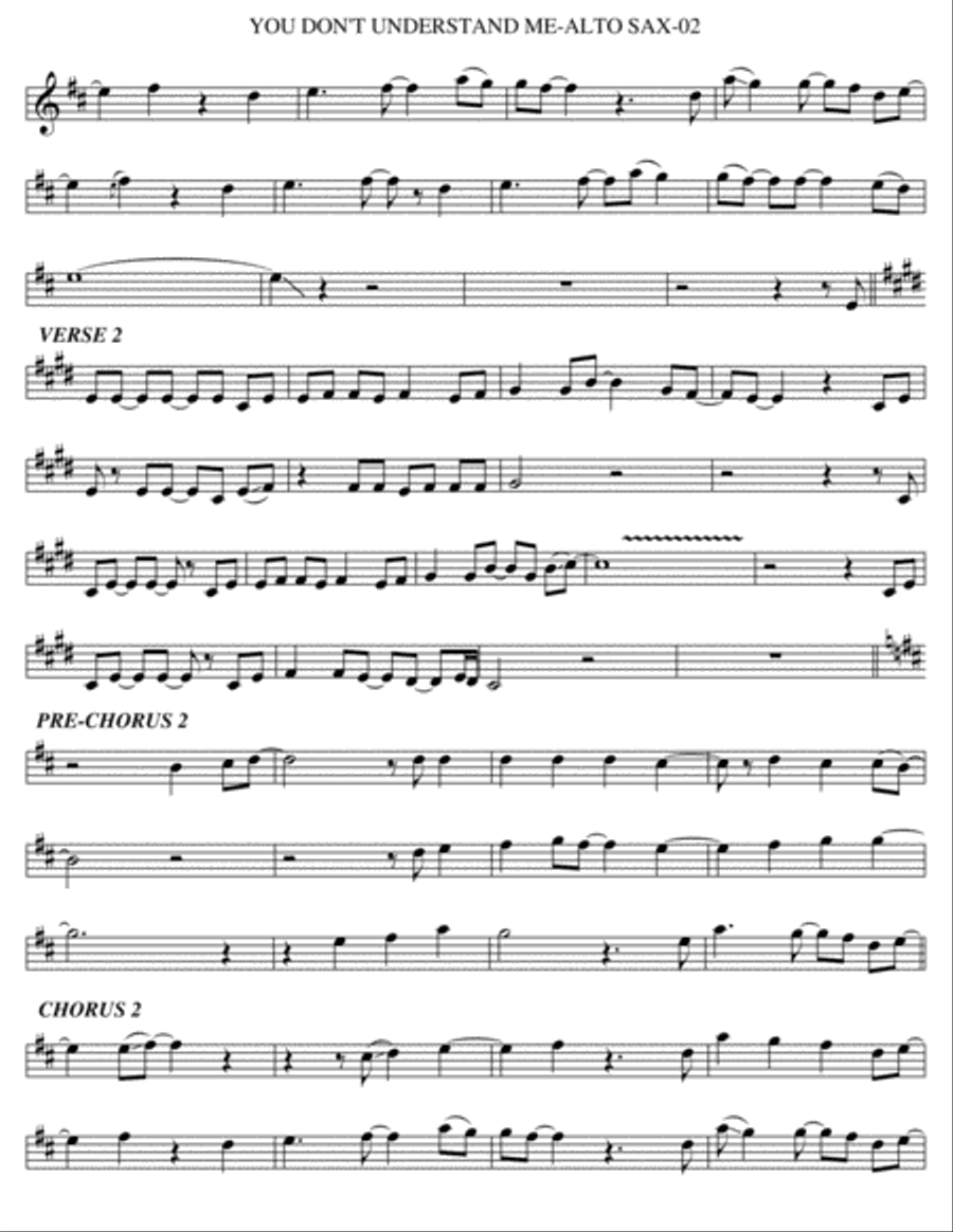 You Don't Understand Me You Don't Understand Me Alto Saxophone scores gallery preview page 2