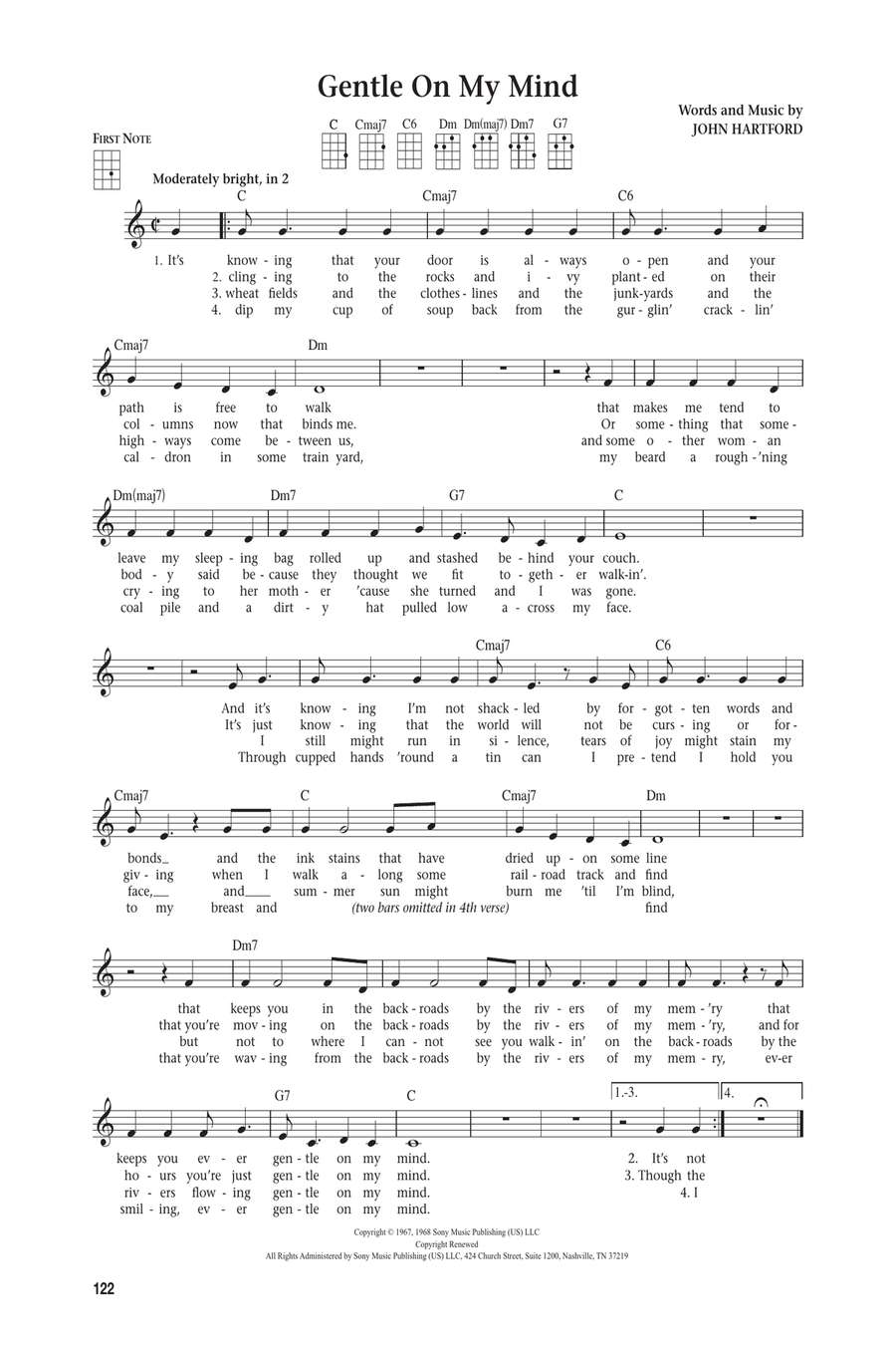 Gentle On My Mind (from The Daily Ukulele) (arr. Jim Beloff) Ukulele scores gallery preview page 1