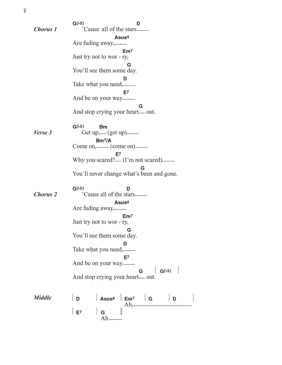 Stop Crying Your Heart Out Guitar scores gallery preview page 2