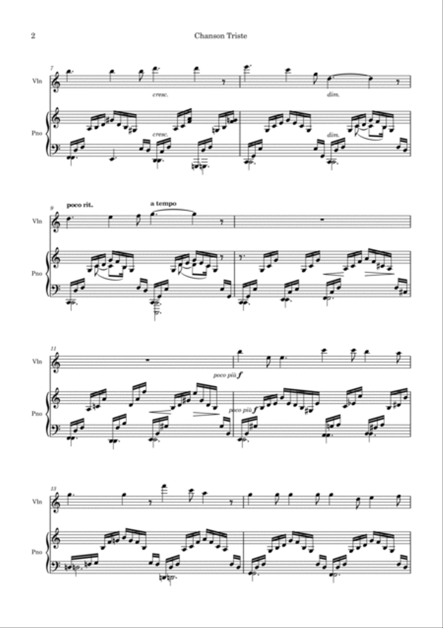 Chanson Triste Chanson Triste Violin Solo scores gallery preview page 2