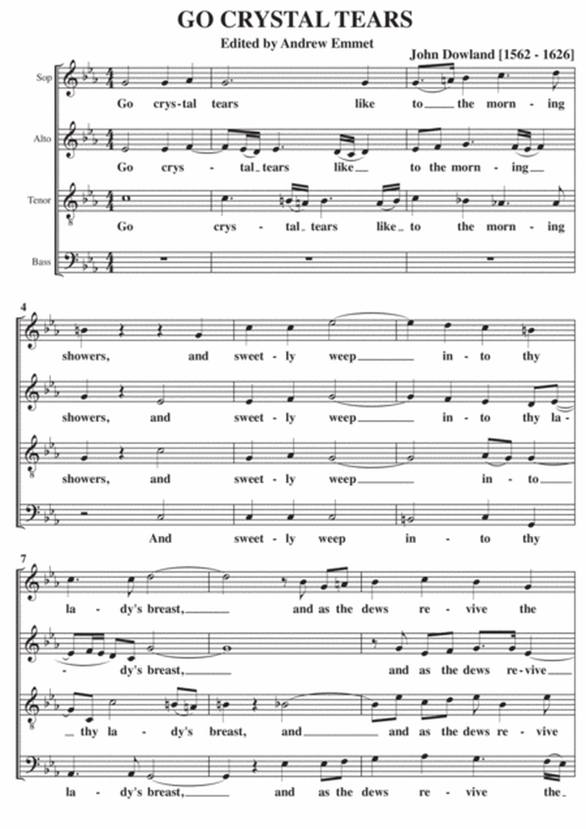 Go Crystal Tears A Cappella SATB image number null
