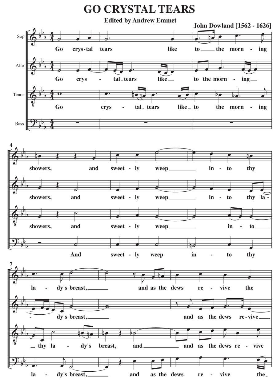 Go Crystal Tears A Cappella SATB 4-Part scores gallery preview page 1