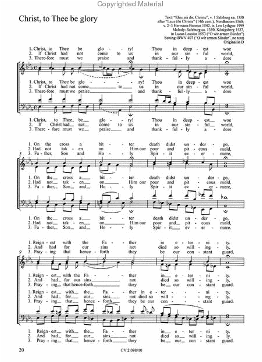 Awake my heart. Bach Chorale Collection and settings for the Eucharist Choir scores gallery preview page 2