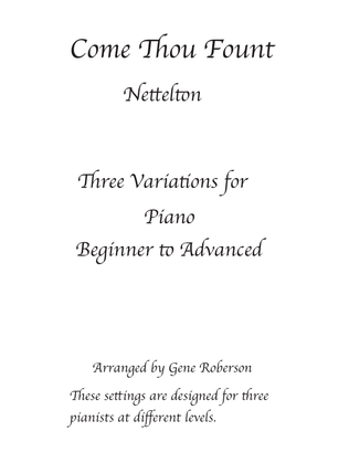 Book cover for Come Thou Fount of Every Blessing Three Piano levels