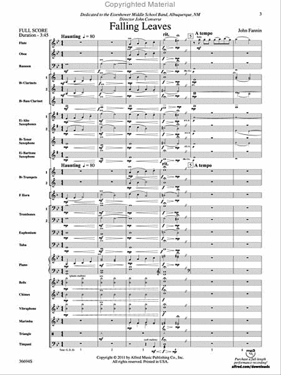 Falling Leaves Concert Band scores gallery preview page 2