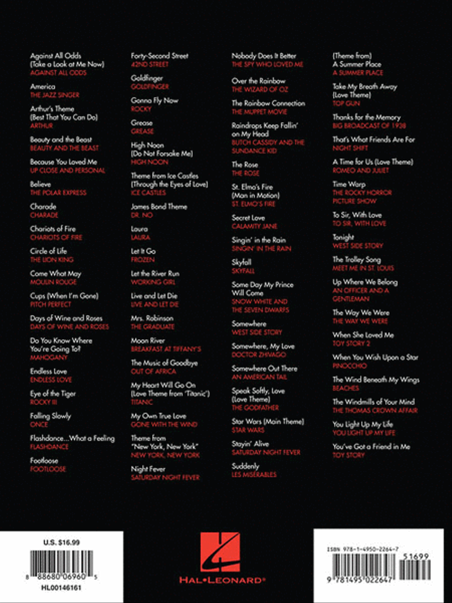 Best Movie Soundtrack Songs Ever Piano, Vocal, Guitar scores gallery preview page 2