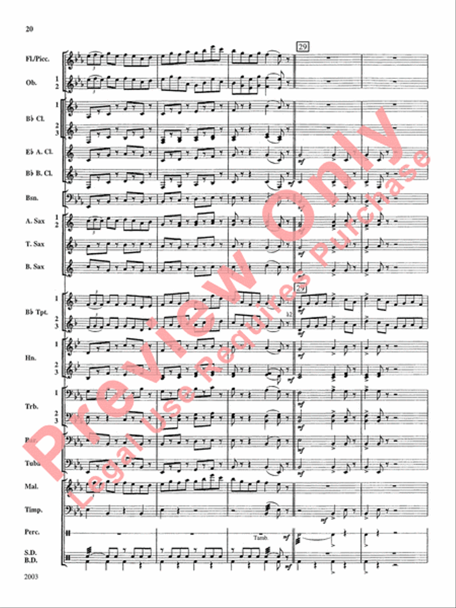 A Percy Grainger Suite Concert Band scores gallery preview page 21