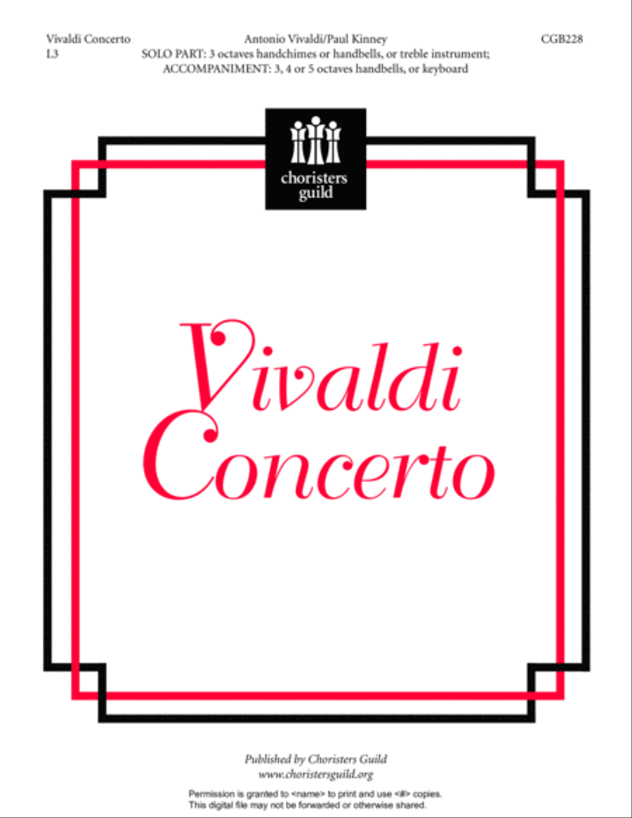 Vivaldi Concerto Handbell Choir scores gallery preview page 2