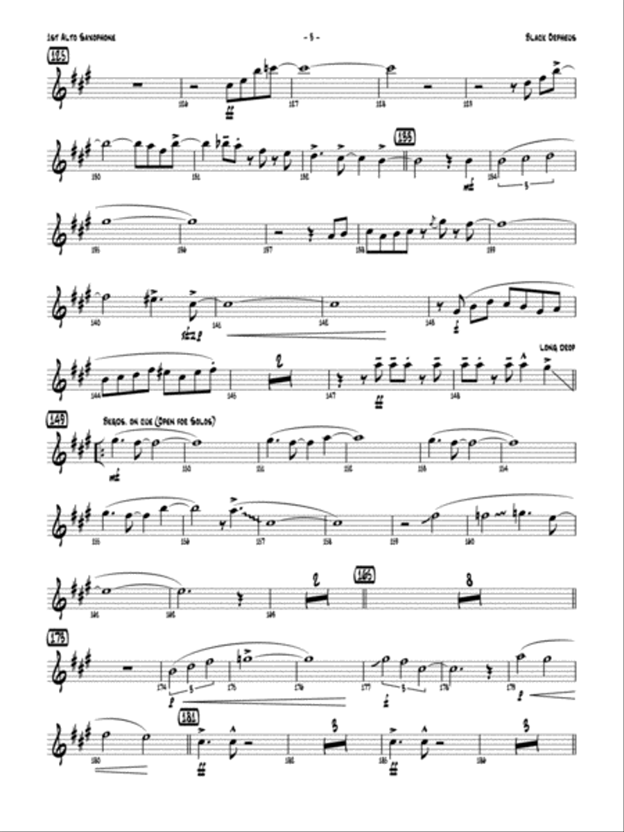 Black Orpheus: E-flat Alto Saxophone Jazz Ensemble scores gallery preview page 3