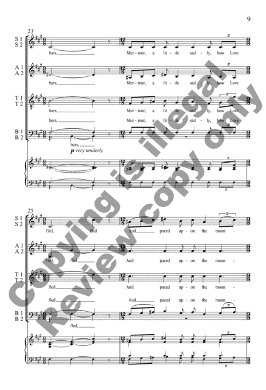 When You Are Old 4-Part scores gallery preview page 9