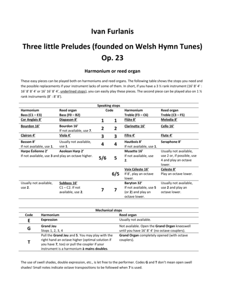 Three little Preludes (founded on Welsh Hymn Tunes) Op. 23 image number null